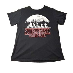 Stranger Things Women's Black Bike Moon S/S T Tee Shirt XL